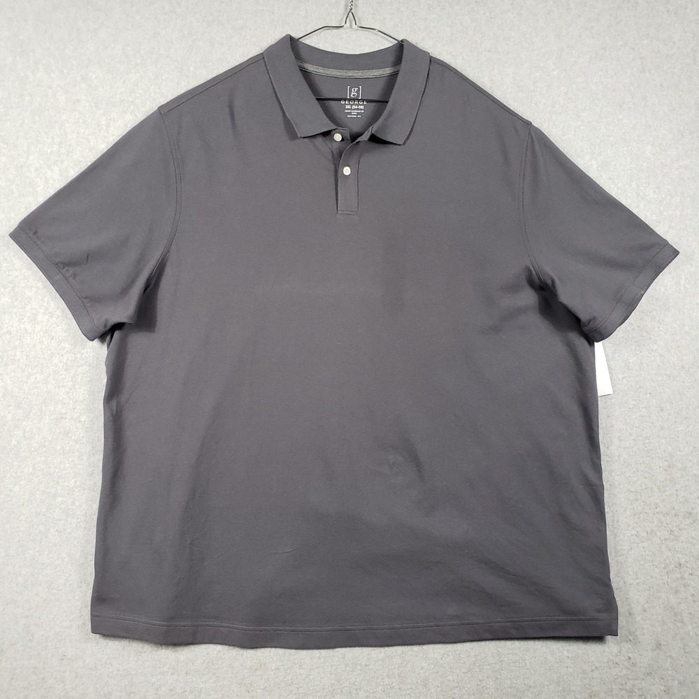 NWT George 3XL Grey‎ Polo Shirt Minimalist Office Preppy Athleisure Short Sleeve